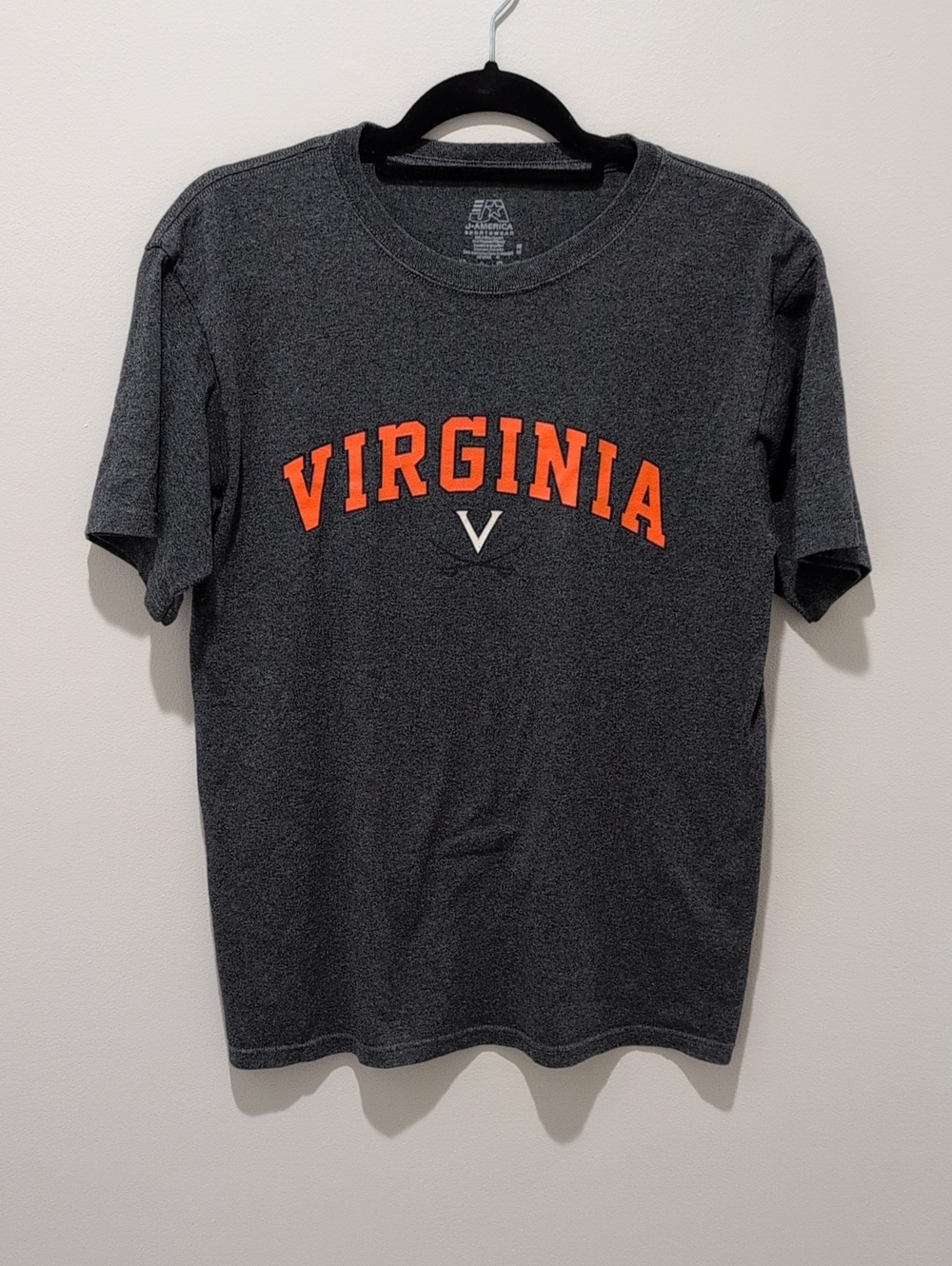 J America Sportswear Charcoal Crewneck Tee University Of Virginia UVA